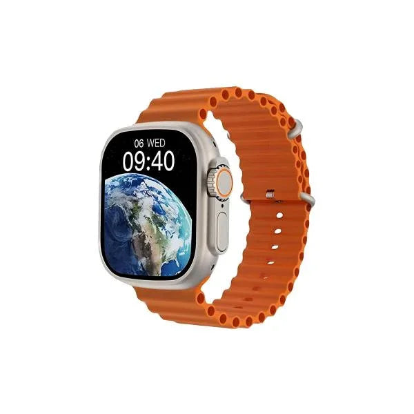 2.2 INCH X8 ULTRA MAX WITH COMPASS SMART WATCH SERIES 8 NFC ALWAYS-ON DISPLAY & WIRELESS CHARGING WITH WEARFIT PRO APP ORANGE - Shopup.pk