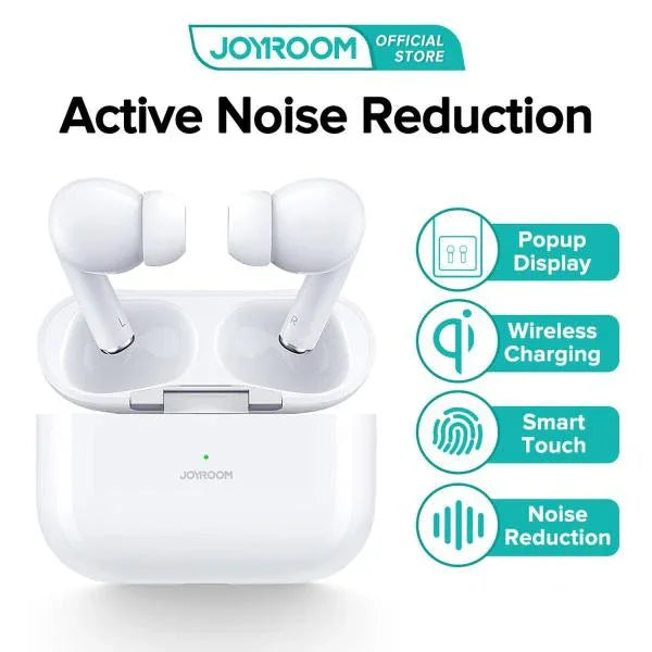 Joyroom Jr-T03s Pro Anc Noise Cancellation With Pop Up Windows Wireless Earbuds Original White - Shopup.pk