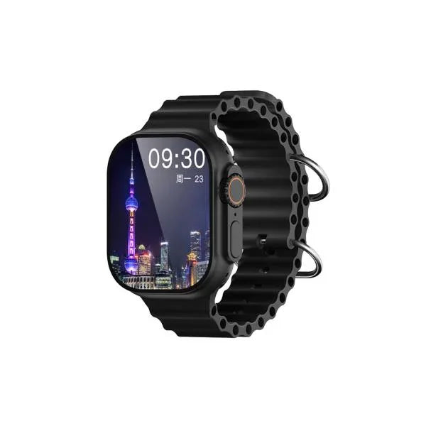 V200 NEW FASHION ULTRA 2.2 LARGE SCREEN IP68 WATERPROOF SPORT SMART WATCH WITH WearFit pro APP BLACK - Shopup.pk