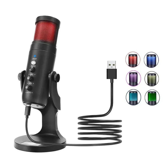 Jmary Mc-pw9 RGB Professional Usb Microphone For Podcasting With Noise Reduction - Shopup.pk