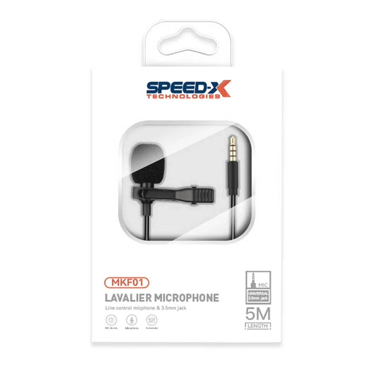 SPEED-X MKF01 5M LAVALIER MICROPHONE 3.5MM JACK GOOD QUALITY - Shopup.pk