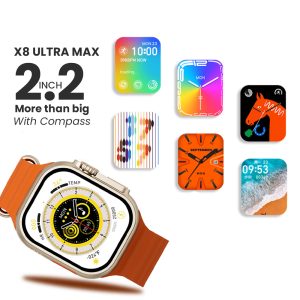 X8 Ultra Max Smart Watch Series 8 | NFC & Always-On Display | ShopUp.pk | Orange