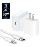 iPhone 20W USB-C Power Adapter USA Pin With Cable | ShopUp.pk